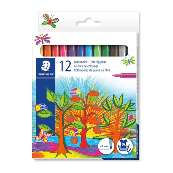 Staed Fibre Tip Pen Ast Bx12